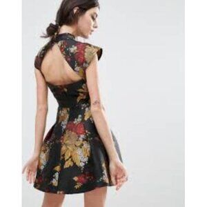 Chi Chi London Jacquard Floral Mini Dress